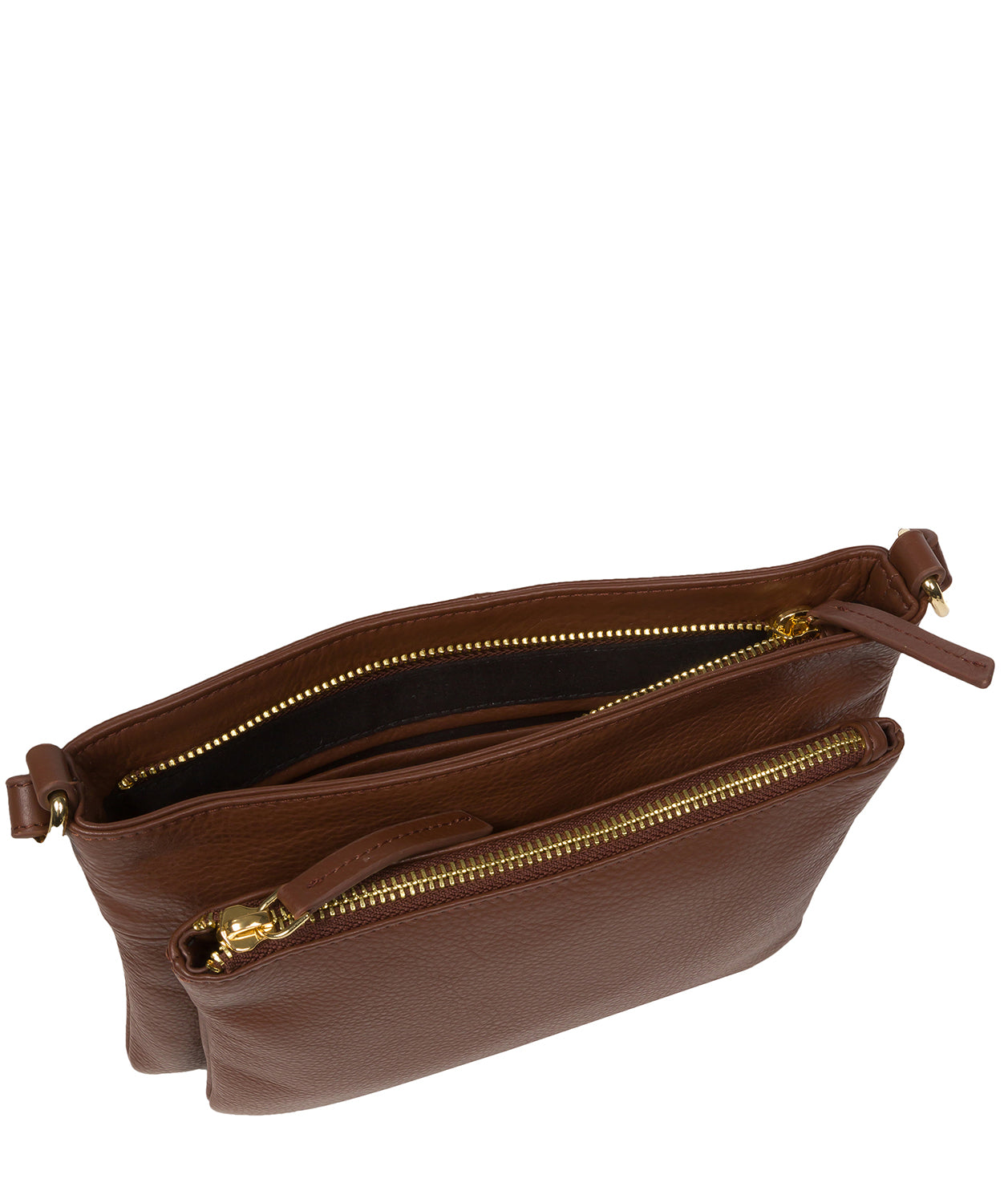 Pure Luxuries Marylebone Collection Bags: 'Jess' Dark Tan Nappa Leather Cross Body Bag