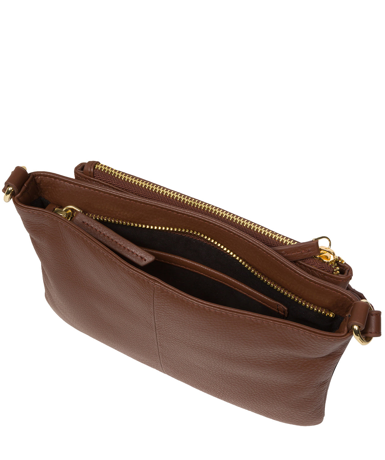 Pure Luxuries Marylebone Collection Bags: 'Jess' Dark Tan Nappa Leather Cross Body Bag