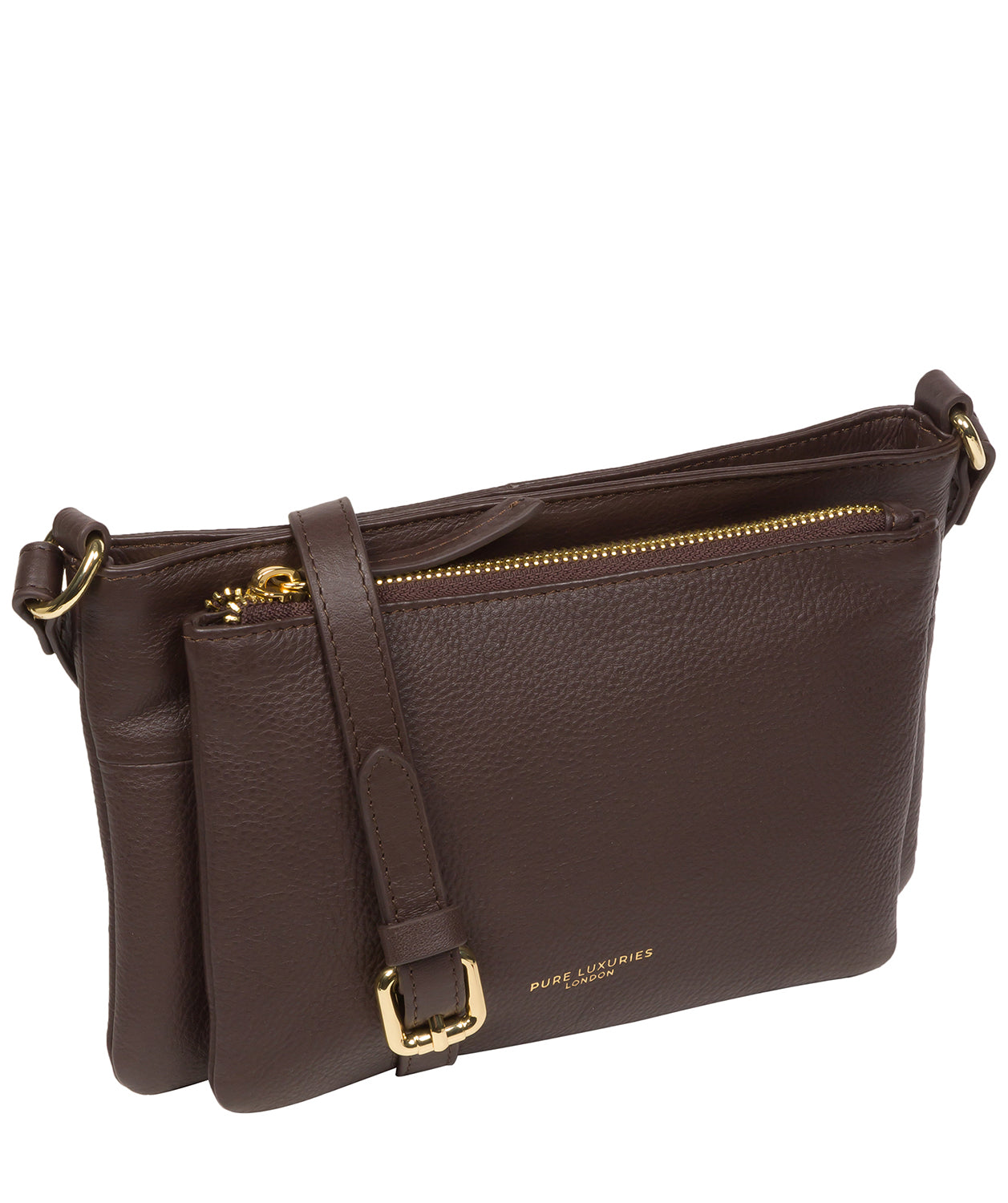 Pure Luxuries Marylebone Collection Bags: 'Jess' Hot Fudge Nappa Leather Cross Body Bag