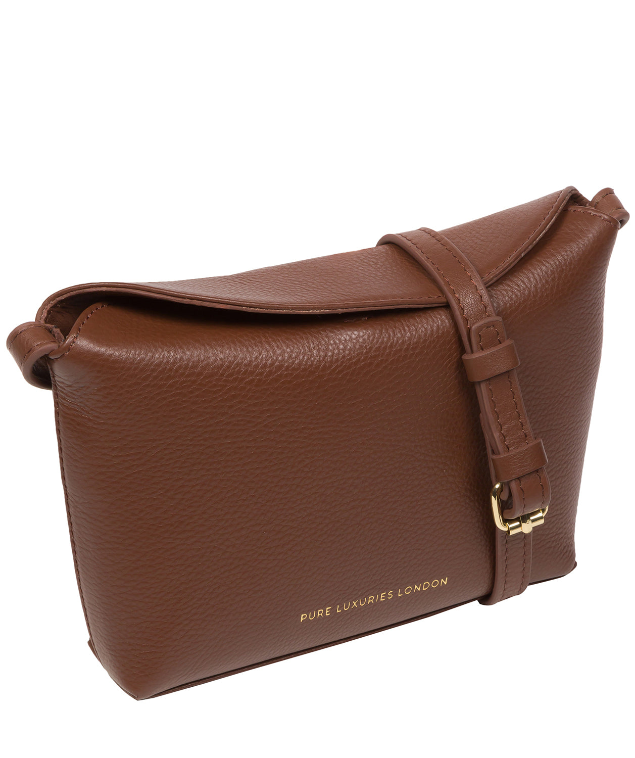 Pure Luxuries Marylebone Collection Bags: 'Lolo' Dark Tan Nappa Leather Cross Body Bag