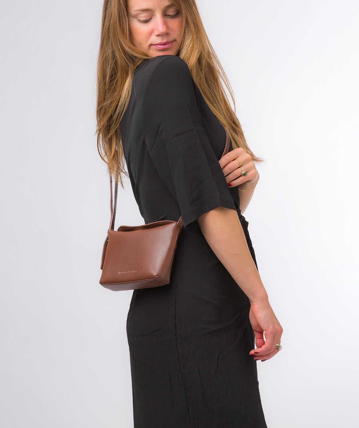 Pure Luxuries Marylebone Collection Bags: 'Lolo' Dark Tan Nappa Leather Cross Body Bag