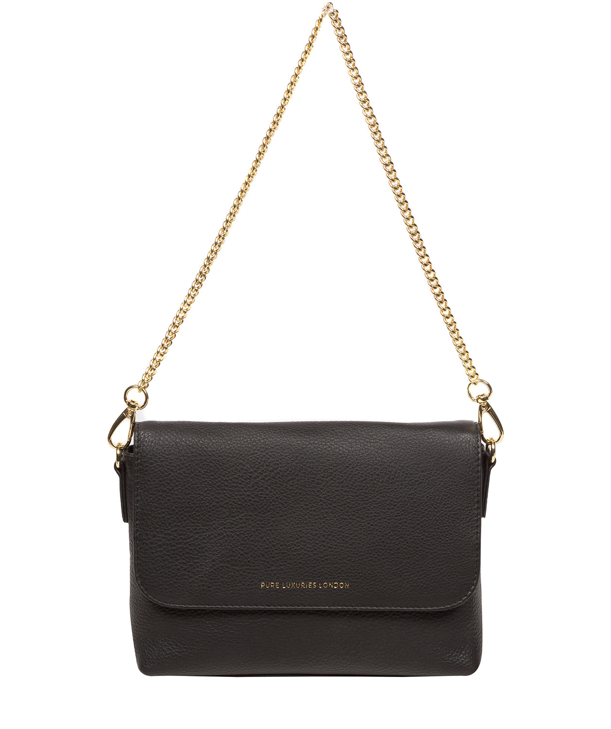 Pure Luxuries Marylebone Collection Bags: 'Jazmine' Black Nappa Leather Grab Clutch Bag