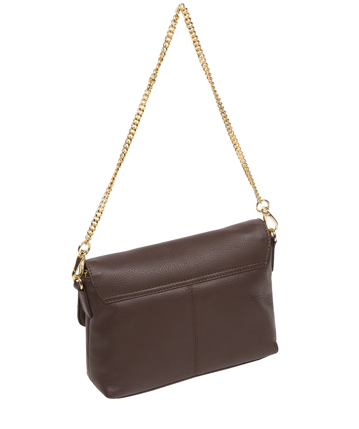 Pure Luxuries Marylebone Collection Bags: 'Jazmine' Hot Fudge Nappa Leather Grab Clutch Bag