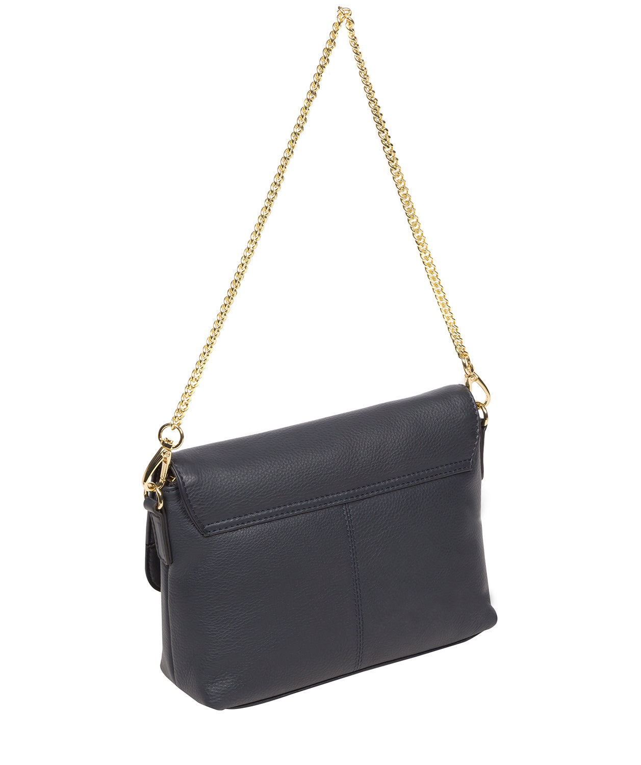 Pure Luxuries Marylebone Collection Bags: Jazmine' Navy Nappa Leather Grab Clutch Bag