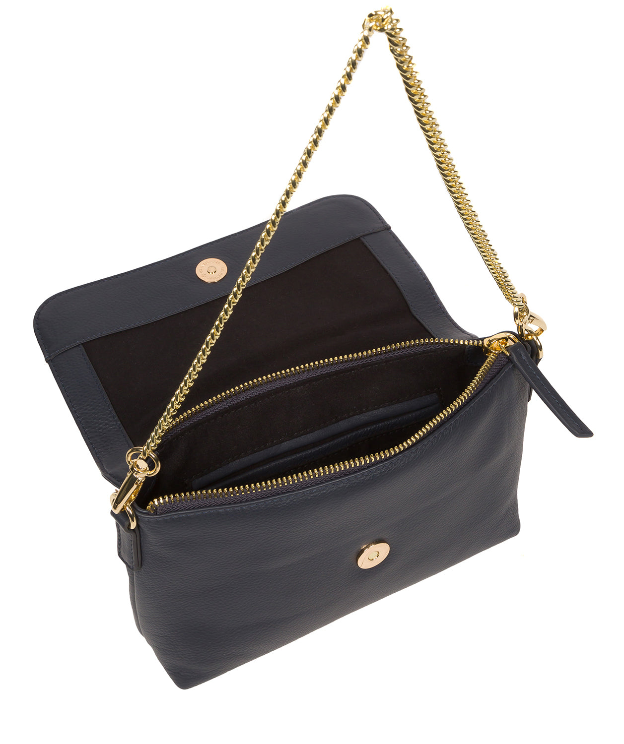 Pure Luxuries Marylebone Collection Bags: Jazmine' Navy Nappa Leather Grab Clutch Bag