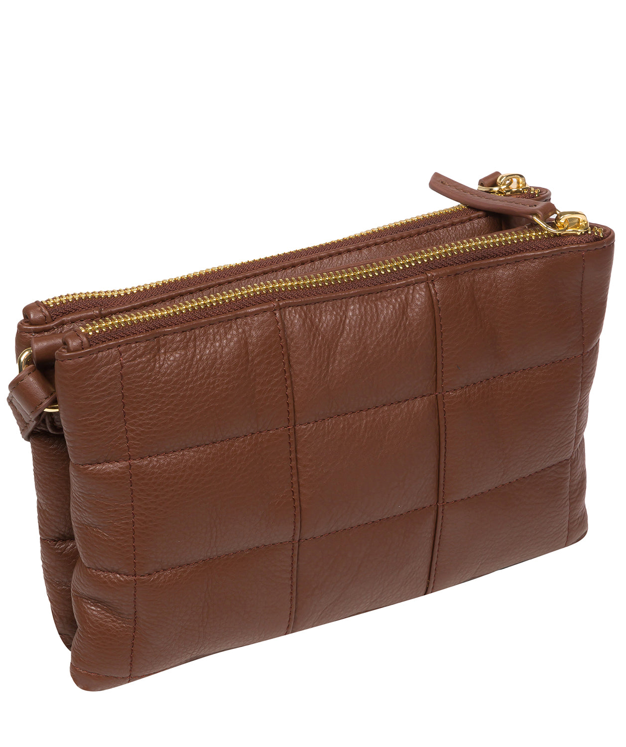 Pure Luxuries Marylebone Collection Bags: 'Carmen' Dark Tan Nappa Leather Cross Body Bag