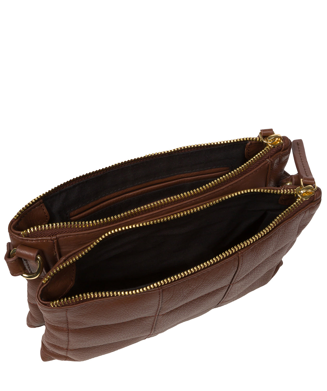 Pure Luxuries Marylebone Collection Bags: 'Carmen' Dark Tan Nappa Leather Cross Body Bag