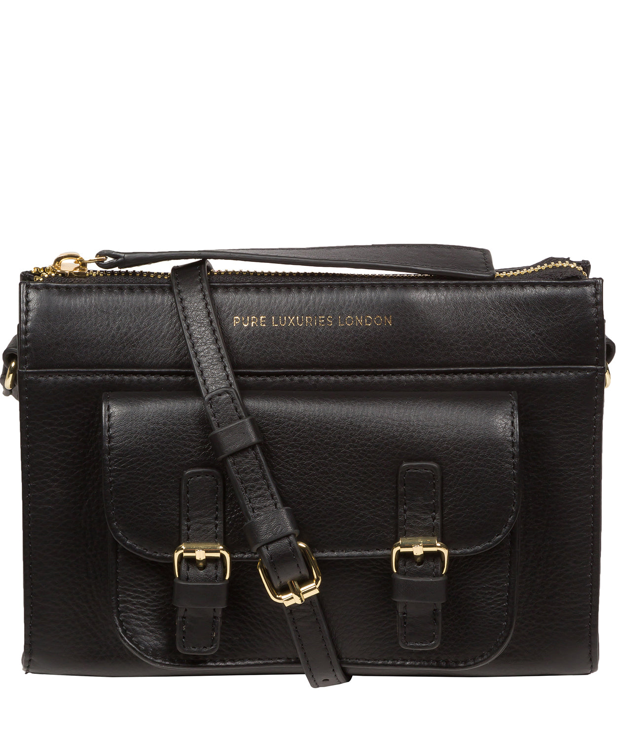 Pure Luxuries Marylebone Collection Bags: 'Monica' Black Nappa Leather Cross Body Bag