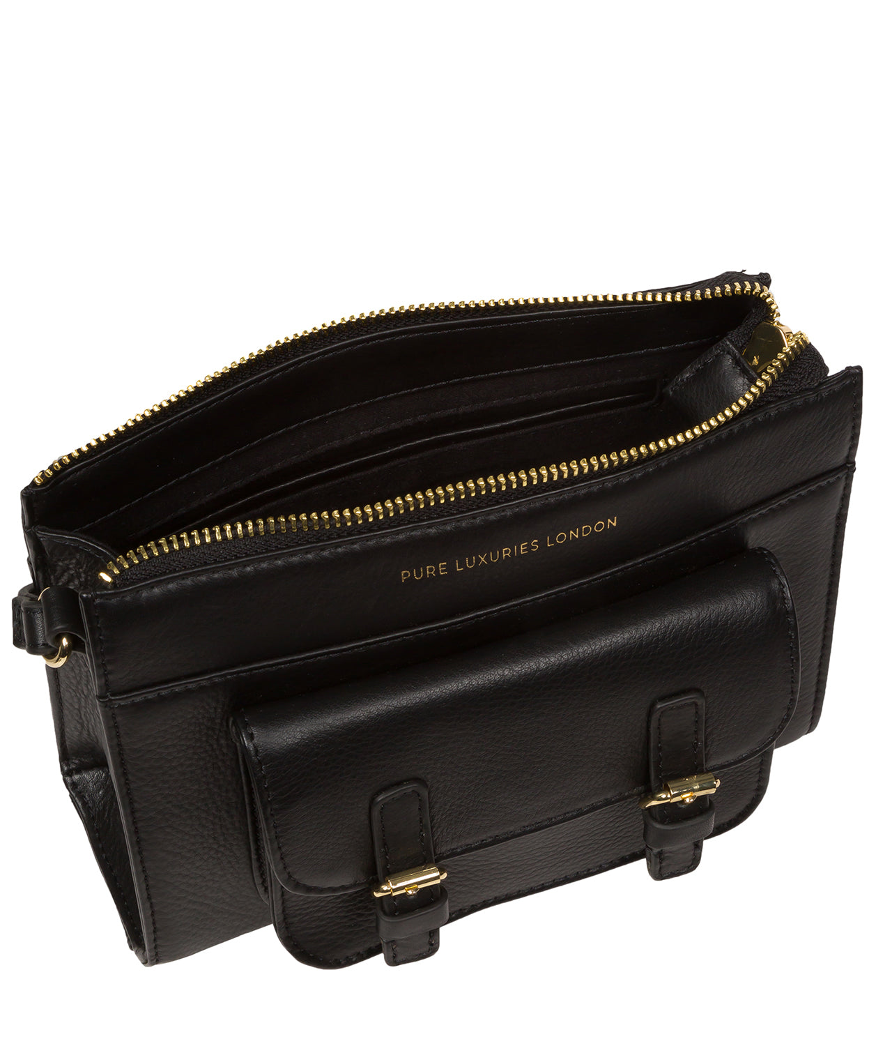 Pure Luxuries Marylebone Collection Bags: 'Monica' Black Nappa Leather Cross Body Bag