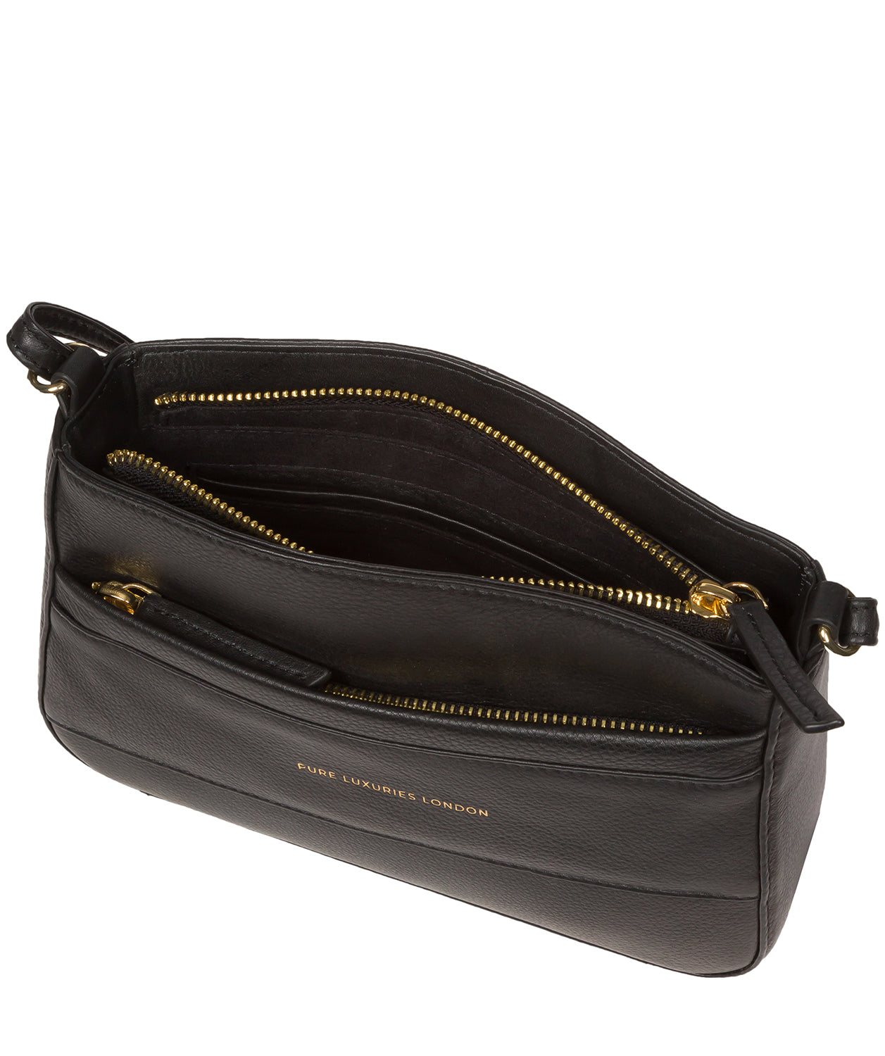 Pure Luxuries Marylebone Collection Bags: 'Helena' Black Nappa Leather Cross Body Bag