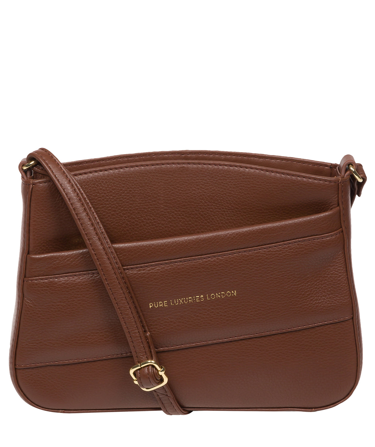 Pure Luxuries Marylebone Collection Bags: 'Helena' Dark Tan Nappa Leather Cross Body Bag