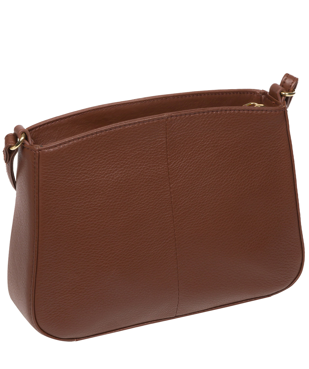 Pure Luxuries Marylebone Collection Bags: 'Helena' Dark Tan Nappa Leather Cross Body Bag