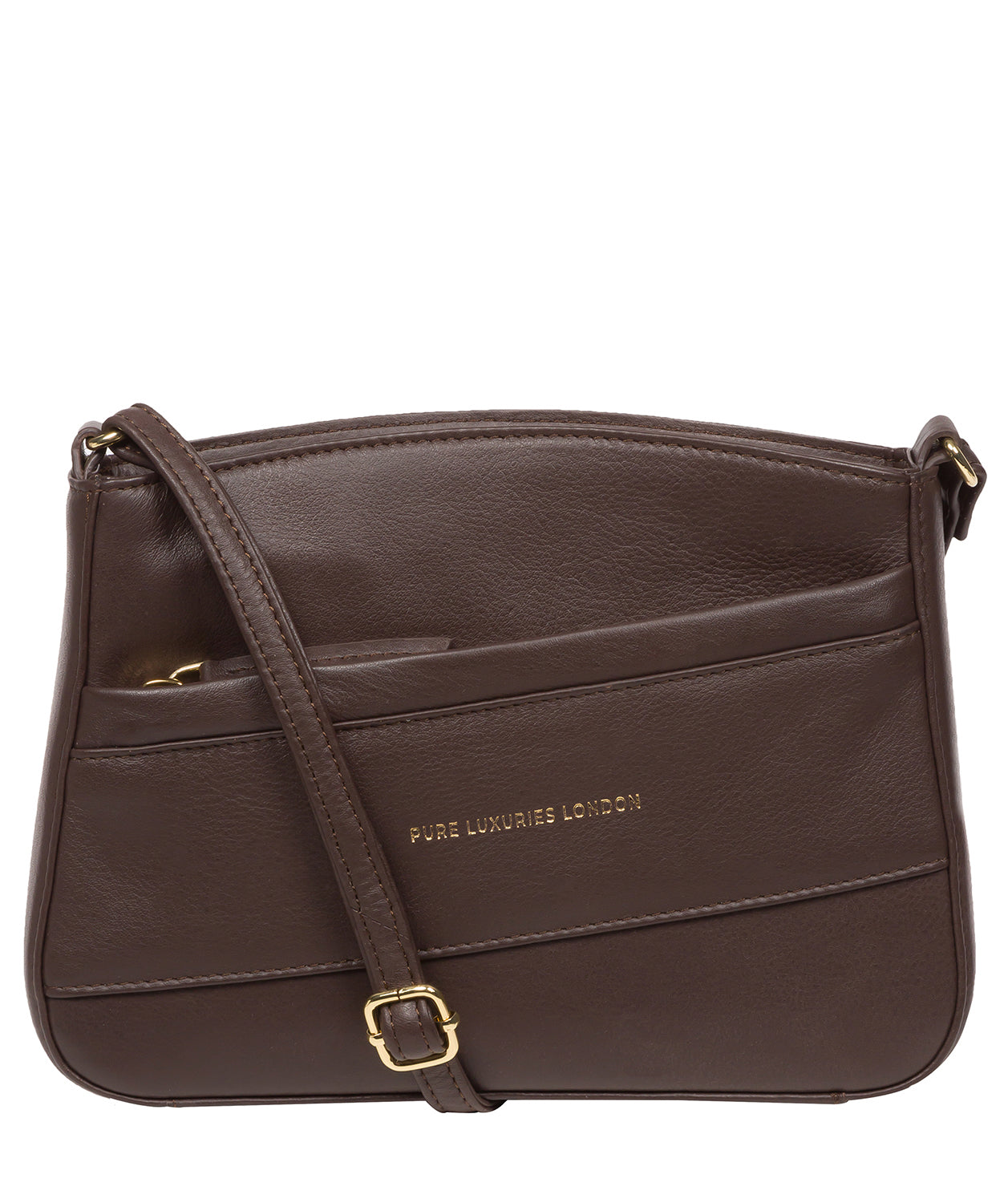 Pure Luxuries Marylebone Collection Bags: 'Helena' Hot Fudge Nappa Leather Cross Body Bag