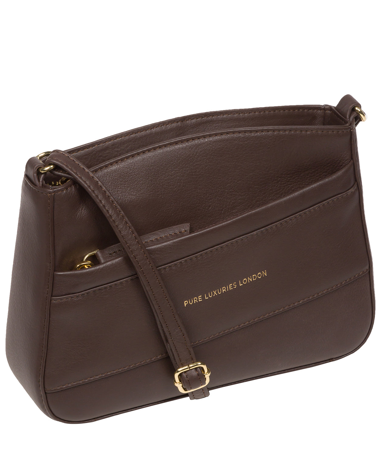 Pure Luxuries Marylebone Collection Bags: 'Helena' Hot Fudge Nappa Leather Cross Body Bag