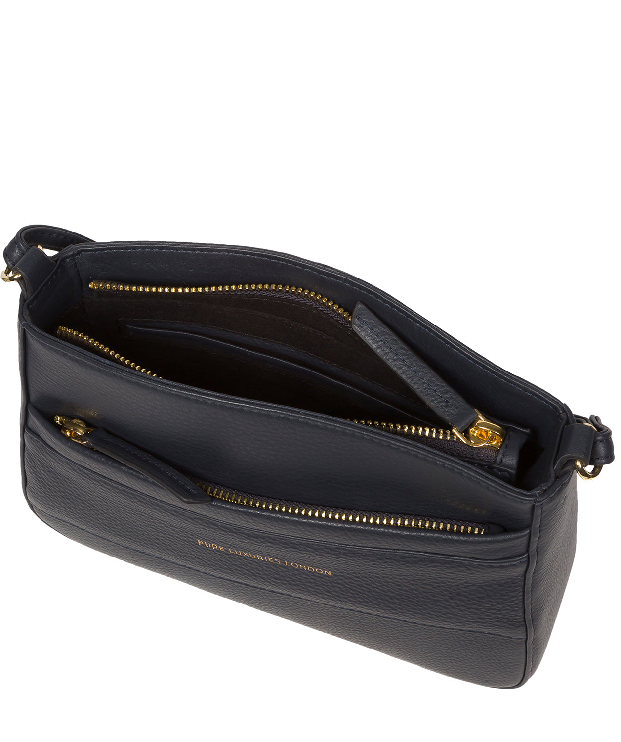 Pure Luxuries Marylebone Collection Bags: 'Helena' Navy Nappa Leather Cross Body Bag