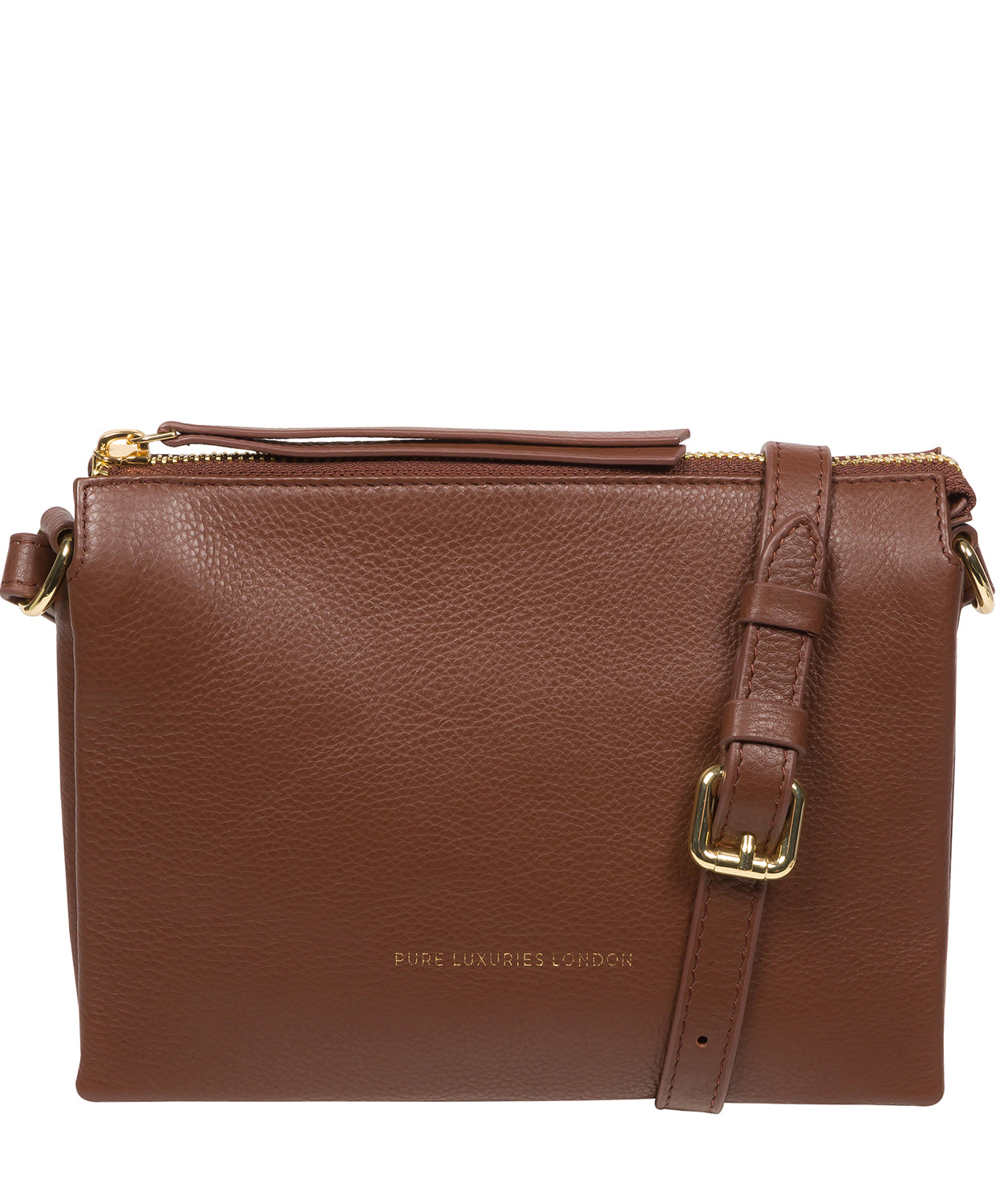 Pure Luxuries Marylebone Collection Bags: 'Niki' Dark Tan Nappa Leather Cross Body Bag