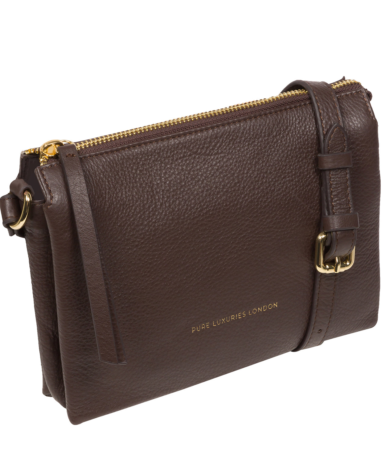 Pure Luxuries Marylebone Collection Bags: 'Niki' Hot Fudge Nappa Leather Cross Body Bag