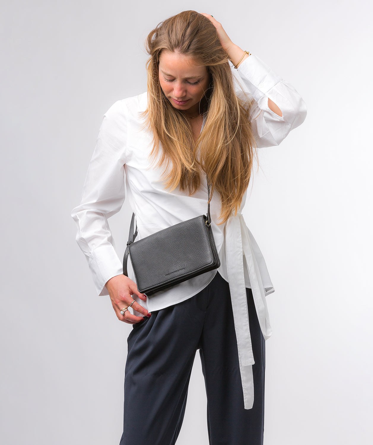 Pure Luxuries Marylebone Collection Bags: 'Gwen' Black Nappa Leather Cross Body Bag