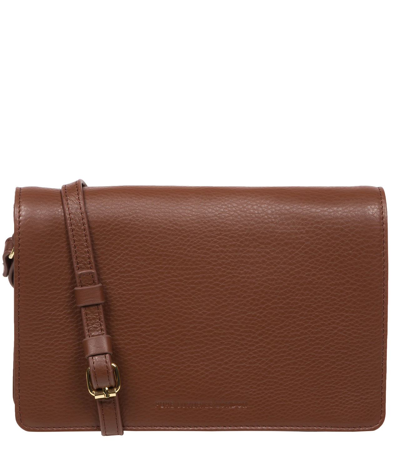 Pure Luxuries Marylebone Collection Bags: 'Gwen' Dark Tan Nappa Leather Cross Body Bag