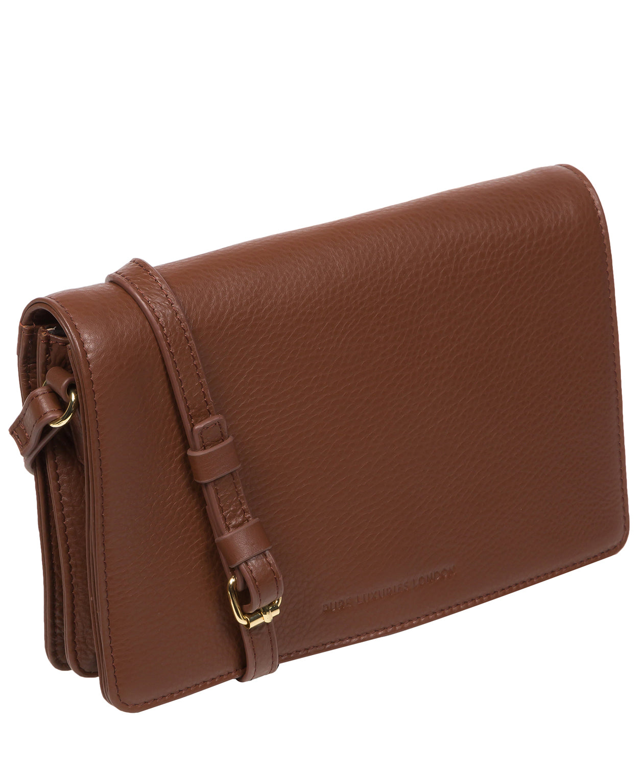 Pure Luxuries Marylebone Collection Bags: 'Gwen' Dark Tan Nappa Leather Cross Body Bag