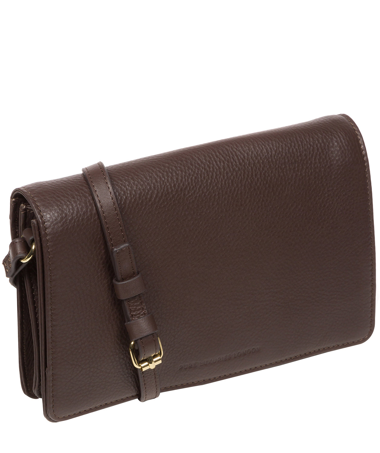 Pure Luxuries Marylebone Collection Bags: 'Gwen' Hot Fudge Nappa Leather Cross Body Bag