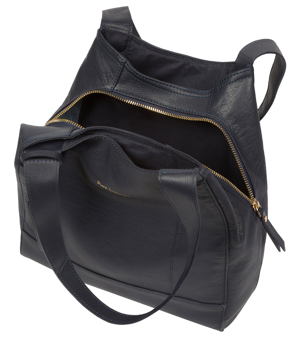 Pure Luxuries Eco Collection Bags: 'Colette' Dark Navy Leather Handbag