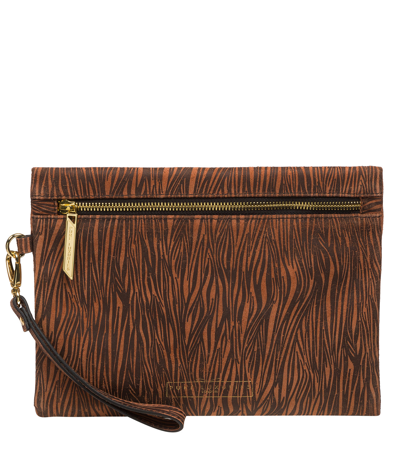 Pure Luxuries Classic Collection Bags: 'Chalfont' Animal Print Leather Clutch Bag