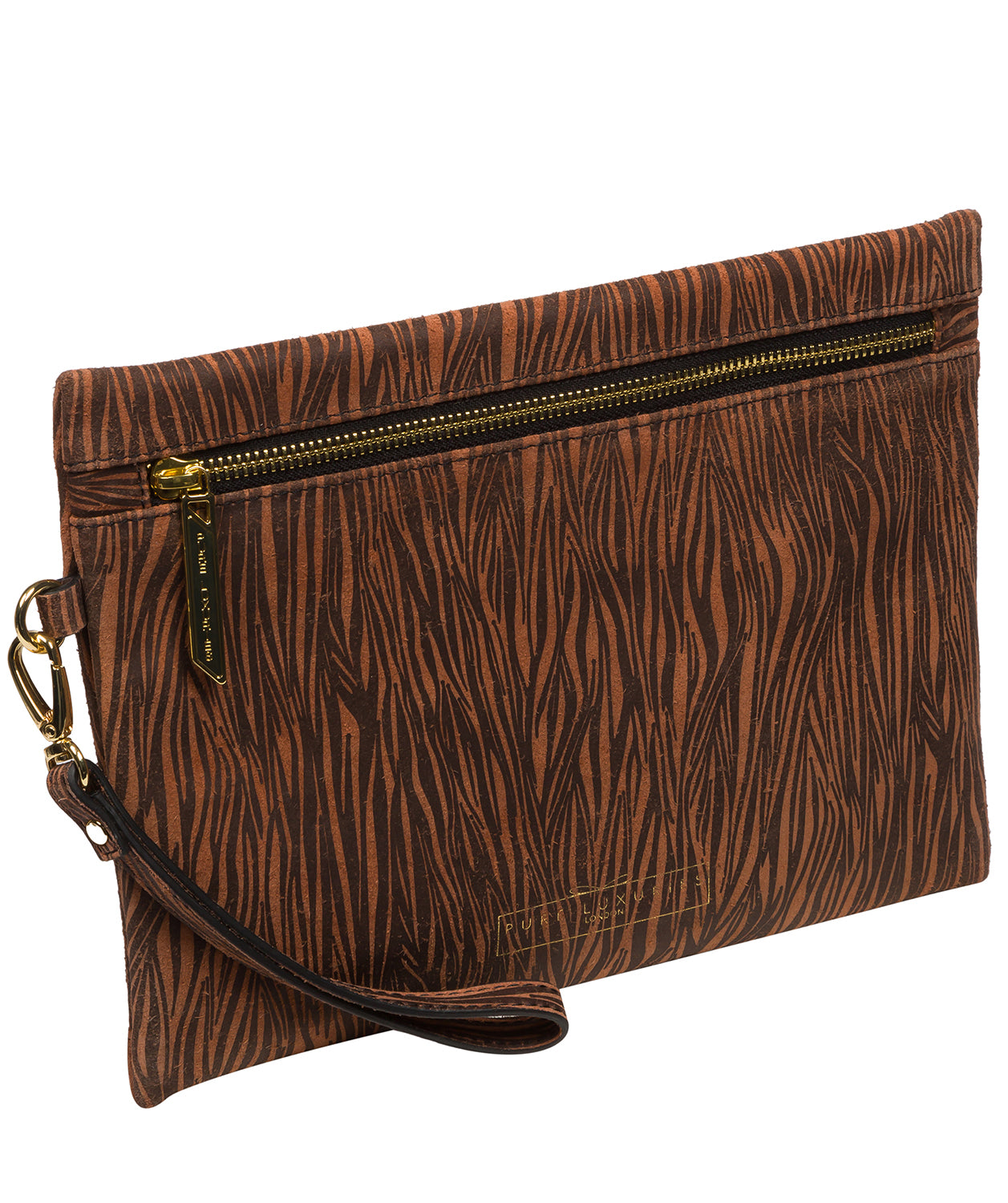 Pure Luxuries Classic Collection Bags: 'Chalfont' Animal Print Leather Clutch Bag