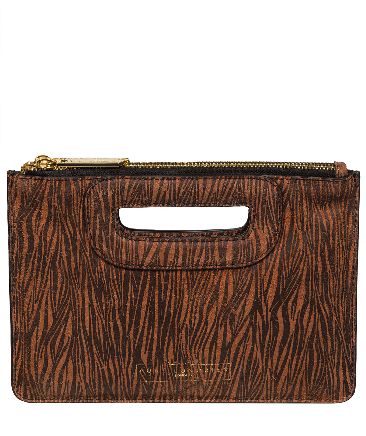 Pure Luxuries Classic Collection Bags: 'Esher' Animal Print Leather Clutch Bag