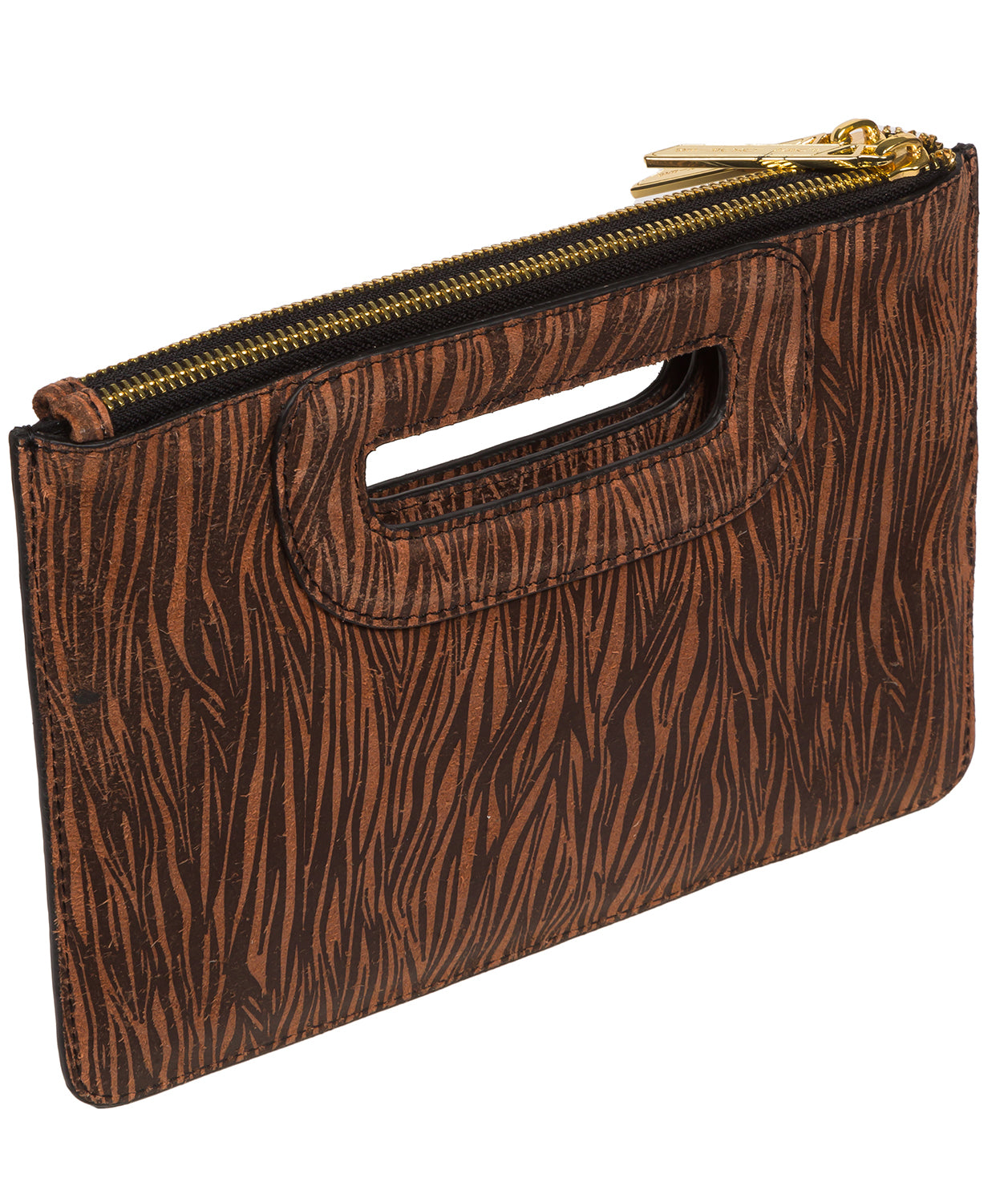 Pure Luxuries Classic Collection Bags: 'Esher' Animal Print Leather Clutch Bag