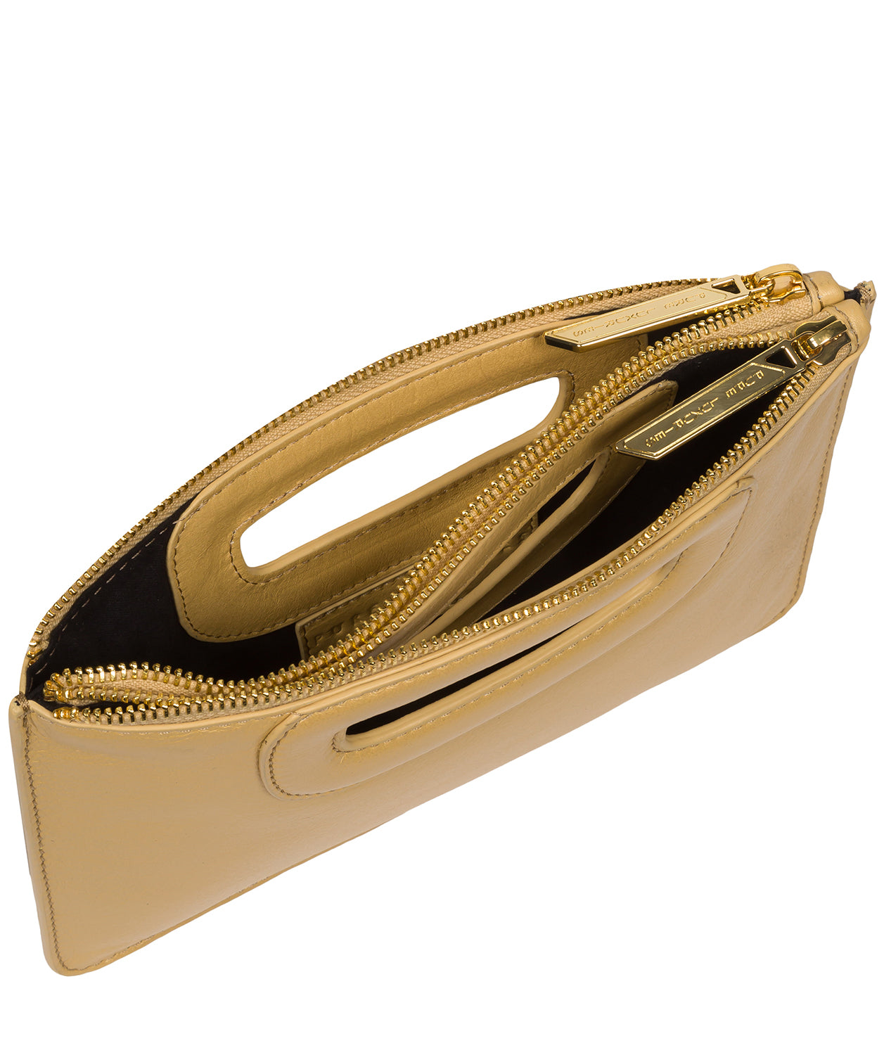 Pure Luxuries Classic Collection Bags: 'Esher' Metallic Gold Leather Clutch Bag