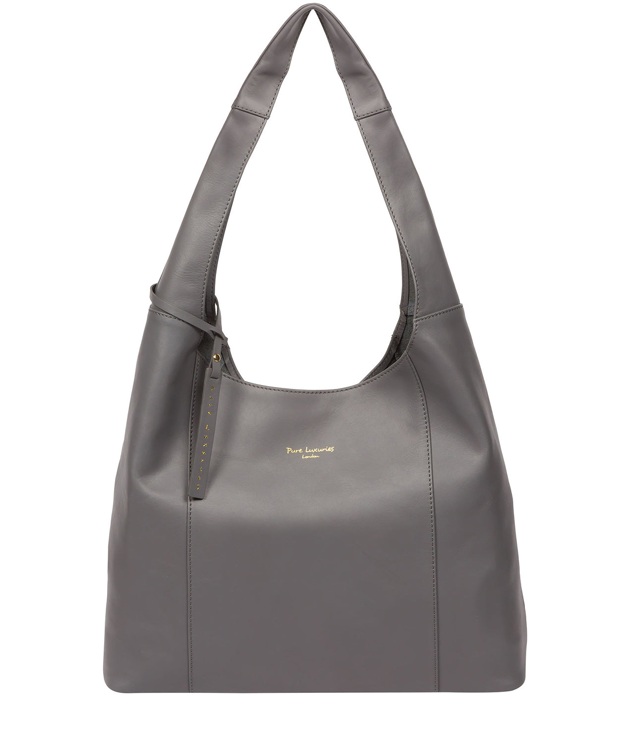 Pure Luxuries Eco Collection Bags: 'Nina' French Grey Leather Shoulder Bag