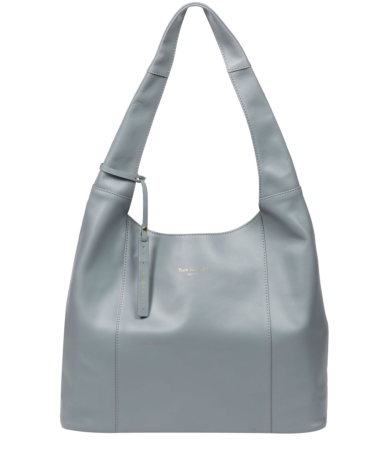 Pure Luxuries Eco Collection Bags: 'Nina' Hazy Blue Leather Shoulder Bag