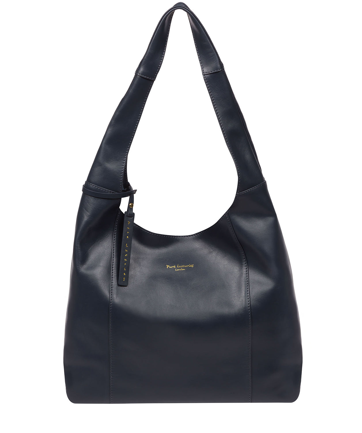 Pure Luxuries Eco Collection Bags: 'Nina' Navy Leather Shoulder Bag