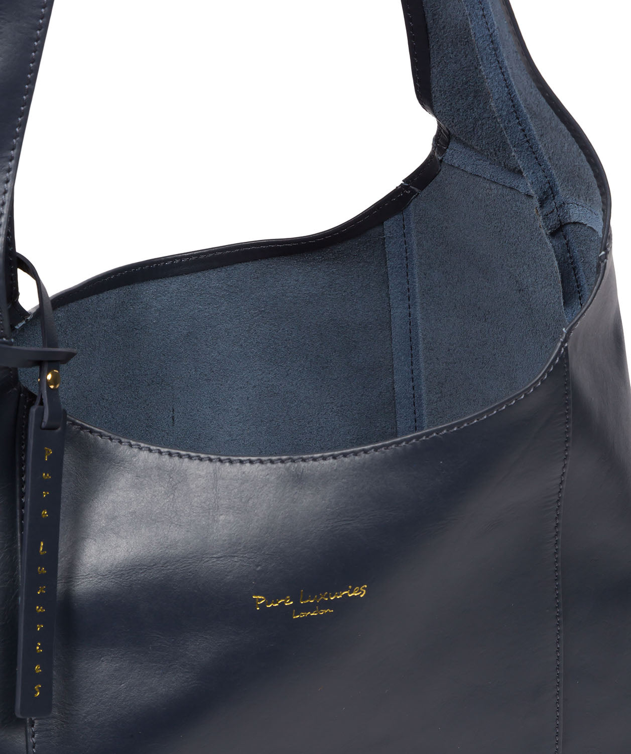 Pure Luxuries Eco Collection Bags: 'Nina' Navy Leather Shoulder Bag