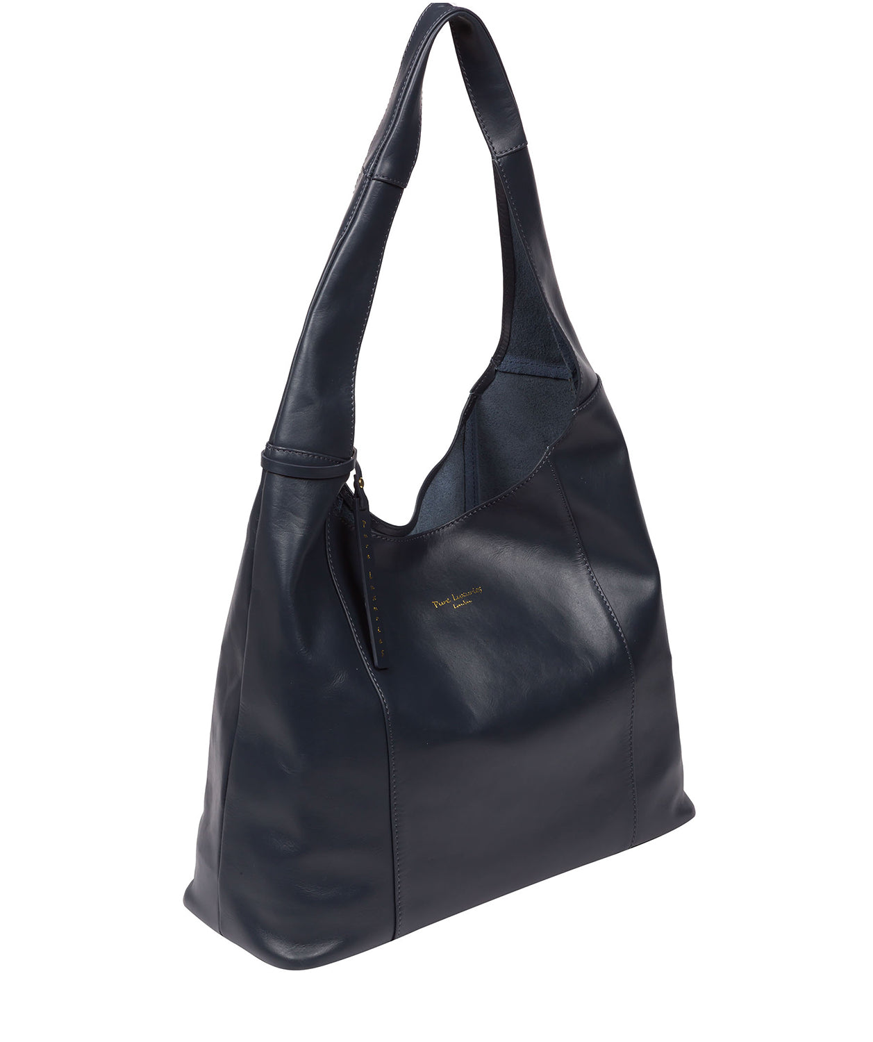 Pure Luxuries Eco Collection Bags: 'Nina' Navy Leather Shoulder Bag