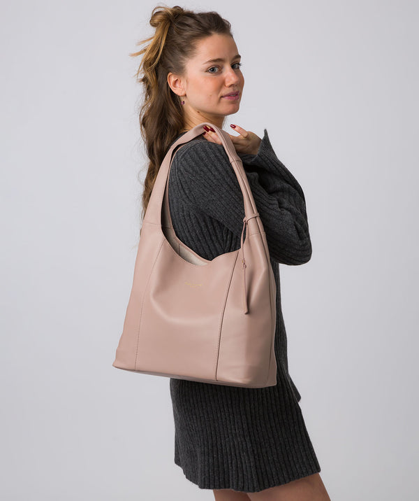 Pure Luxuries Eco Collection Bags: 'Nina' Powder Pink Leather Shoulder Bag