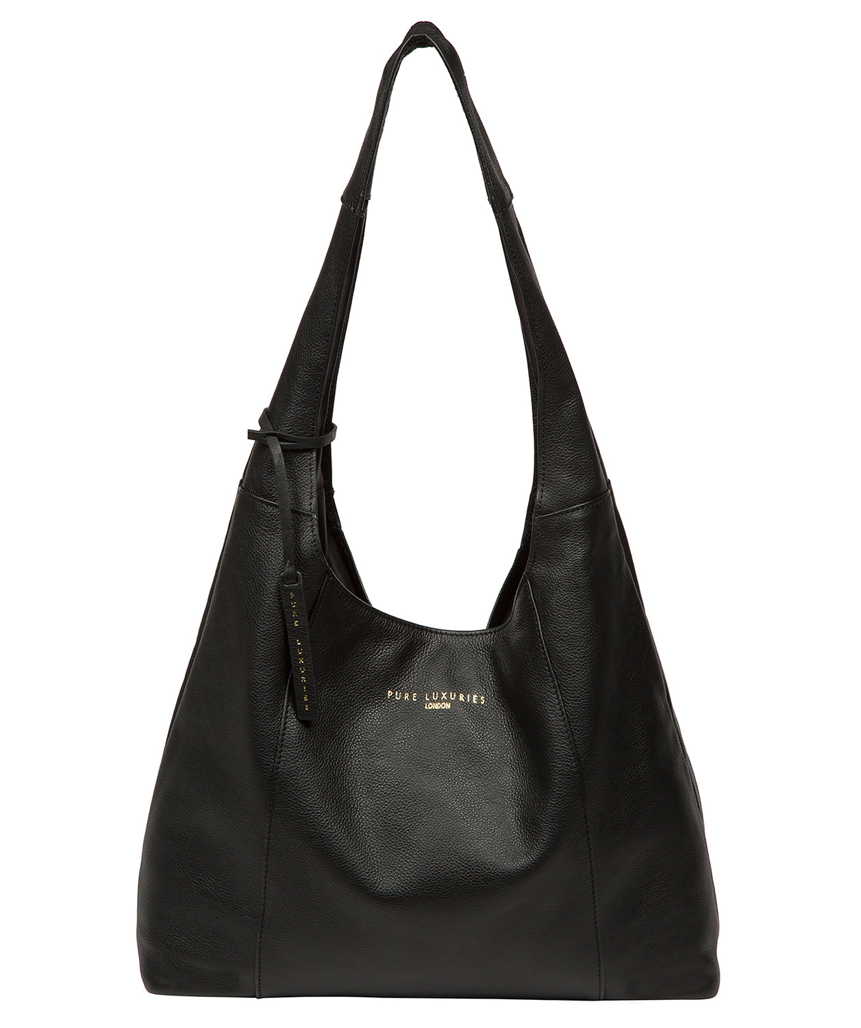 'Nina' Black Leather Shoulder Bag