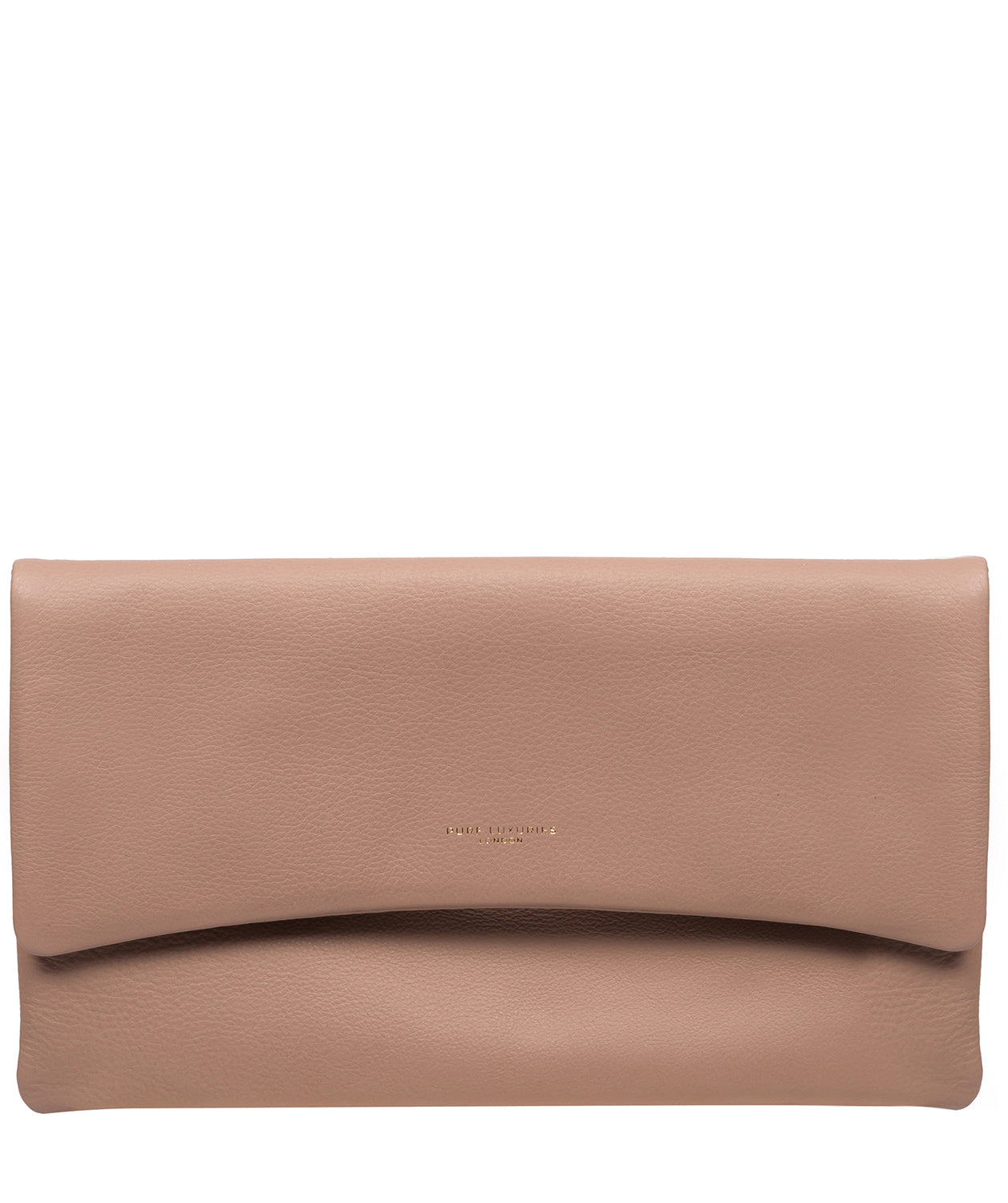 Pure Luxuries Marylebone Collection Bags: 'Amelia' Blush Pink Leather Clutch Bag