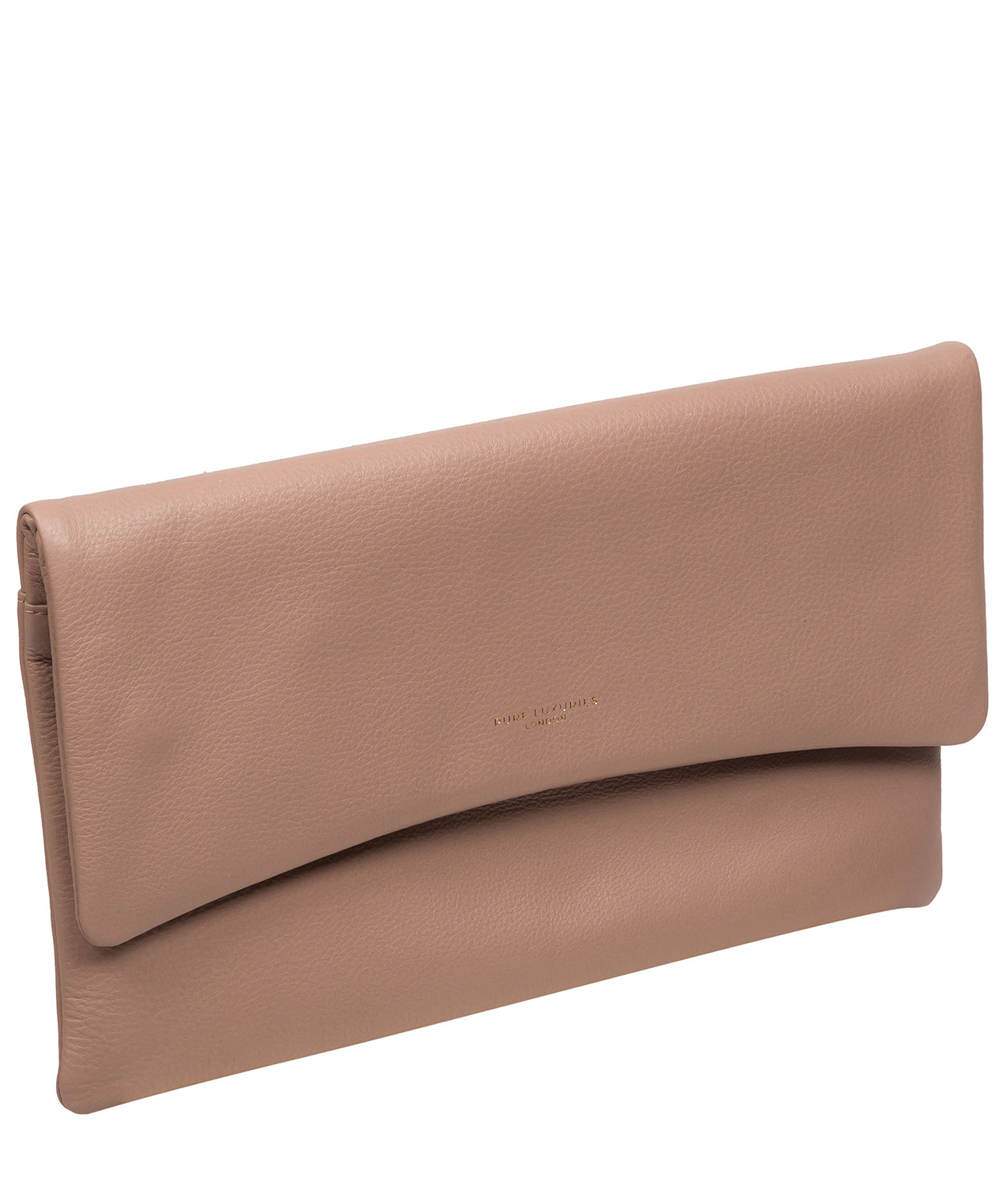 Pure Luxuries Marylebone Collection Bags: 'Amelia' Blush Pink Leather Clutch Bag