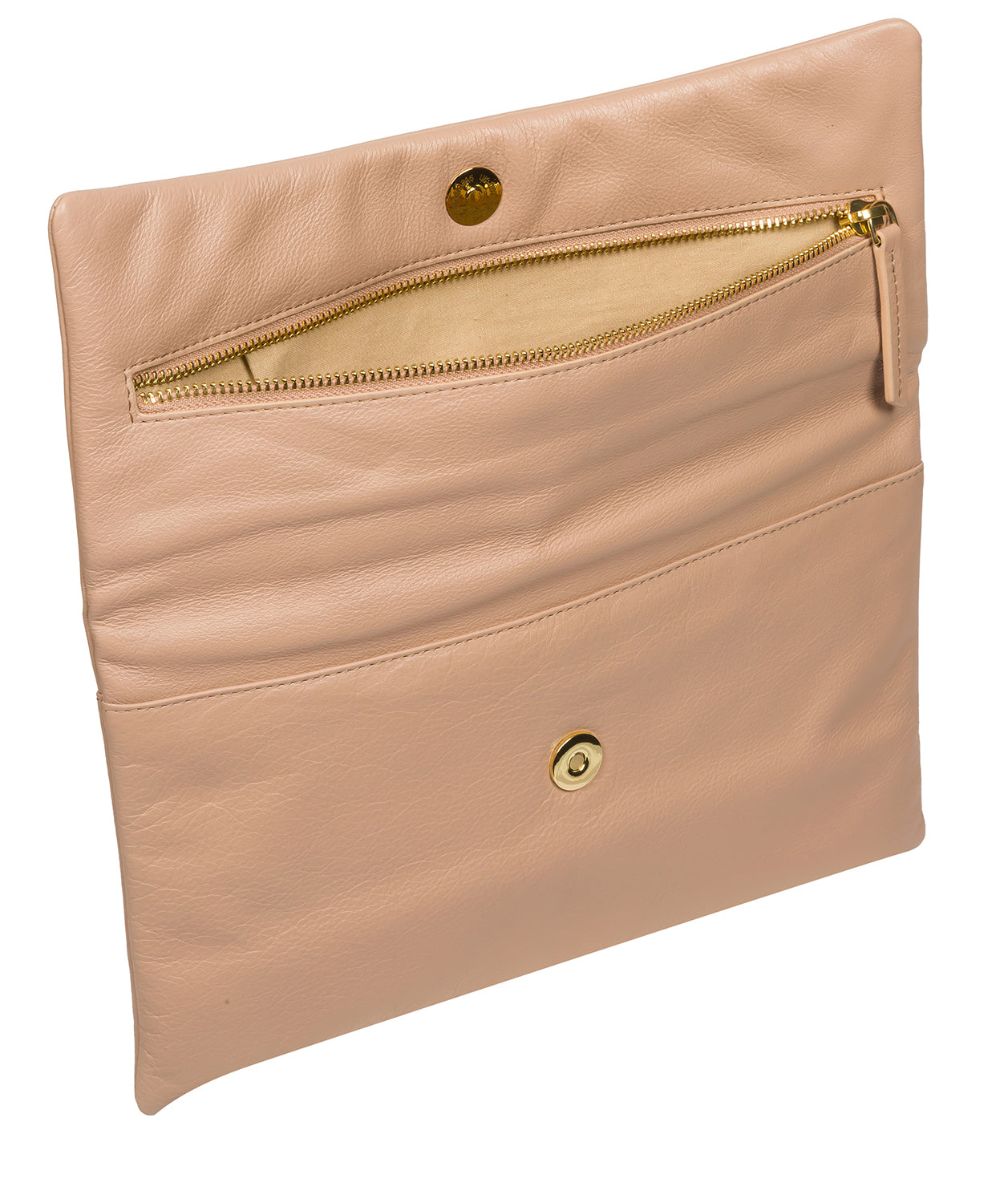 Pure Luxuries Marylebone Collection Bags: 'Amelia' Latte Leather Clutch Bag