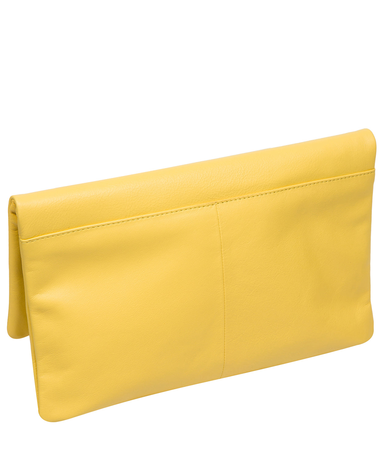 Pure Luxuries Marylebone Collection Bags: 'Amelia' Lemon Drop Leather Clutch Bag