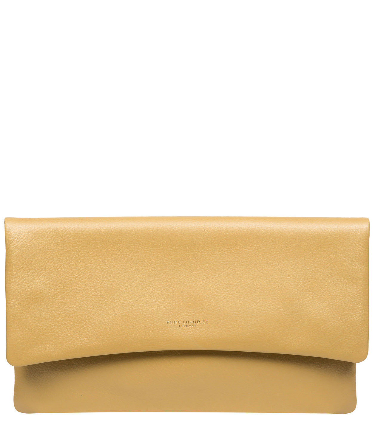 Pure Luxuries Marylebone Collection Bags: 'Amelia' Metallic Gold Leather Clutch Bag