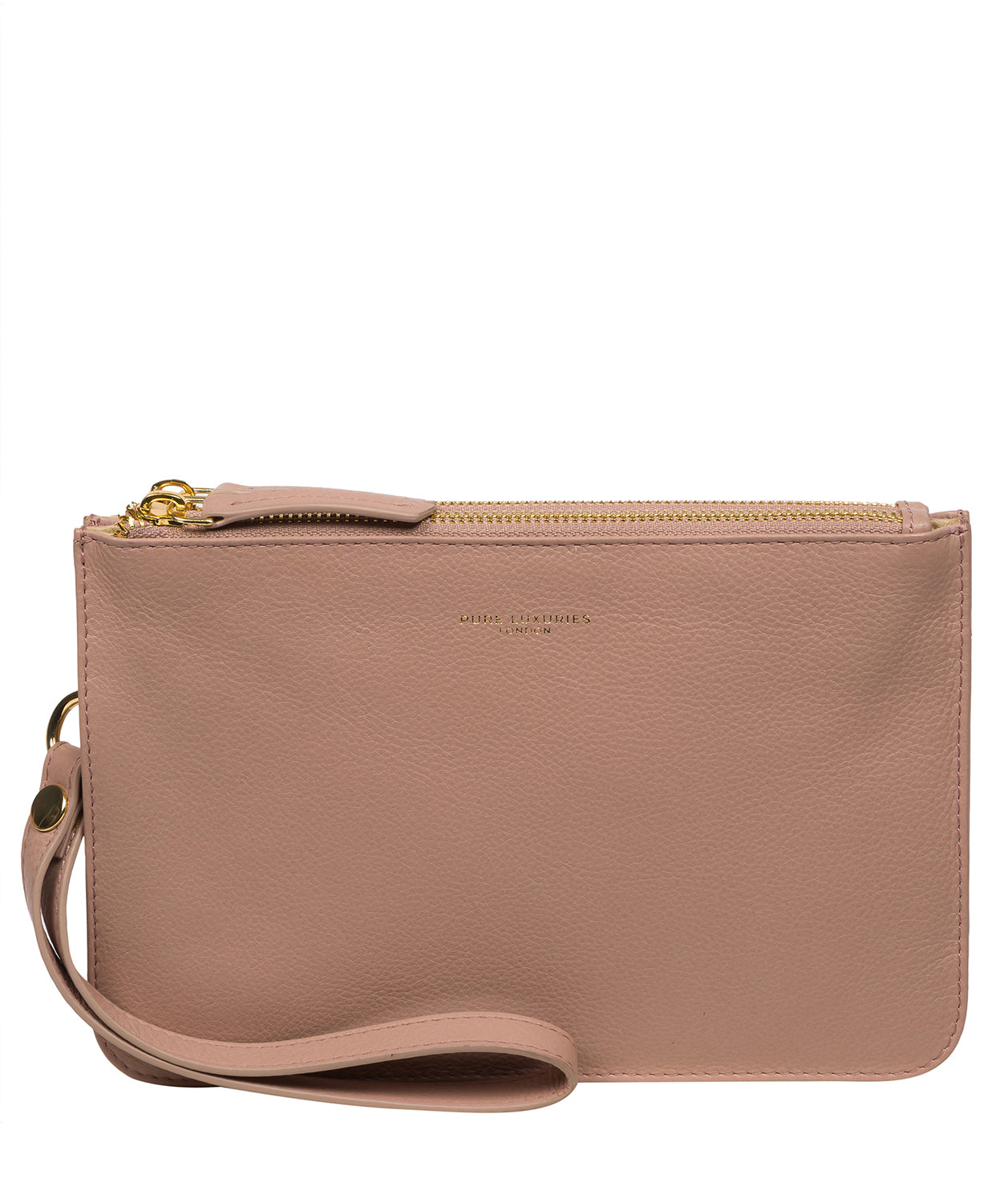 Pure Luxuries Marylebone Collection Bags: 'Addison' Blush Pink Nappa Leather Clutch Bag