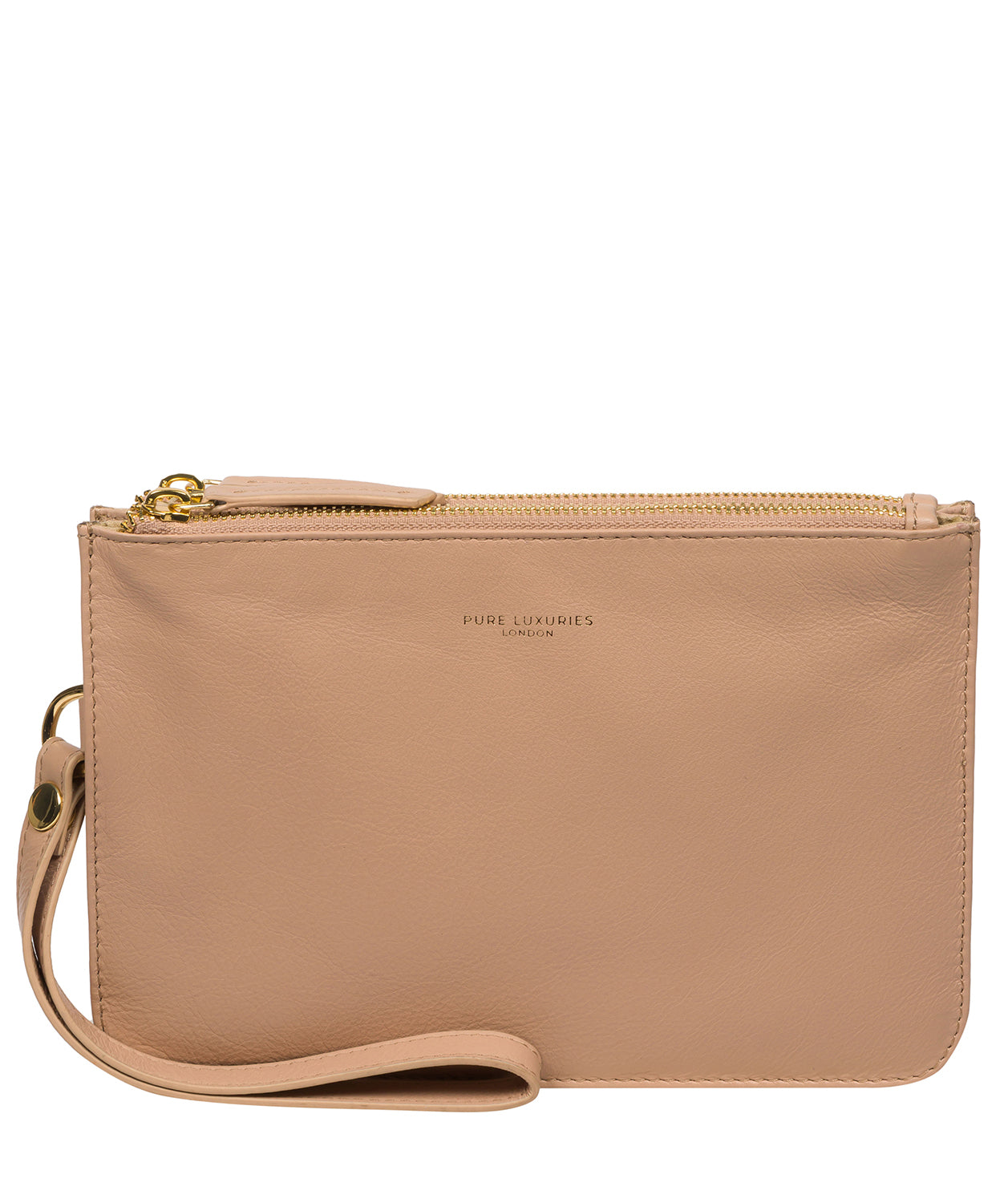 Pure Luxuries Marylebone Collection Bags: 'Addison' Latte Nappa Leather Clutch Bag