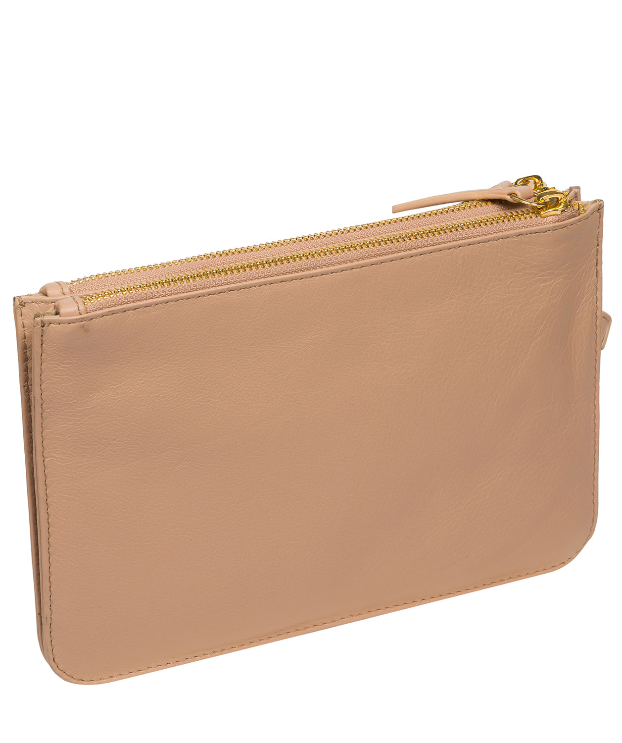 Pure Luxuries Marylebone Collection Bags: 'Addison' Latte Nappa Leather Clutch Bag