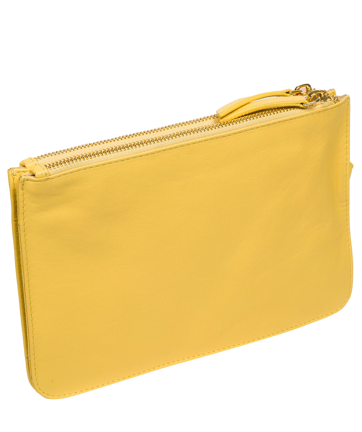 Addison Lemon Drop Nappa Leather Clutch Bag