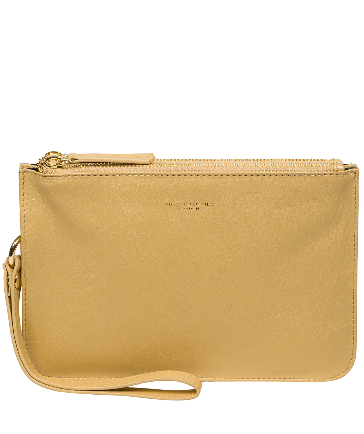 Pure Luxuries Marylebone Collection Bags: 'Addison' Metallic Gold Nappa Leather Clutch Bag