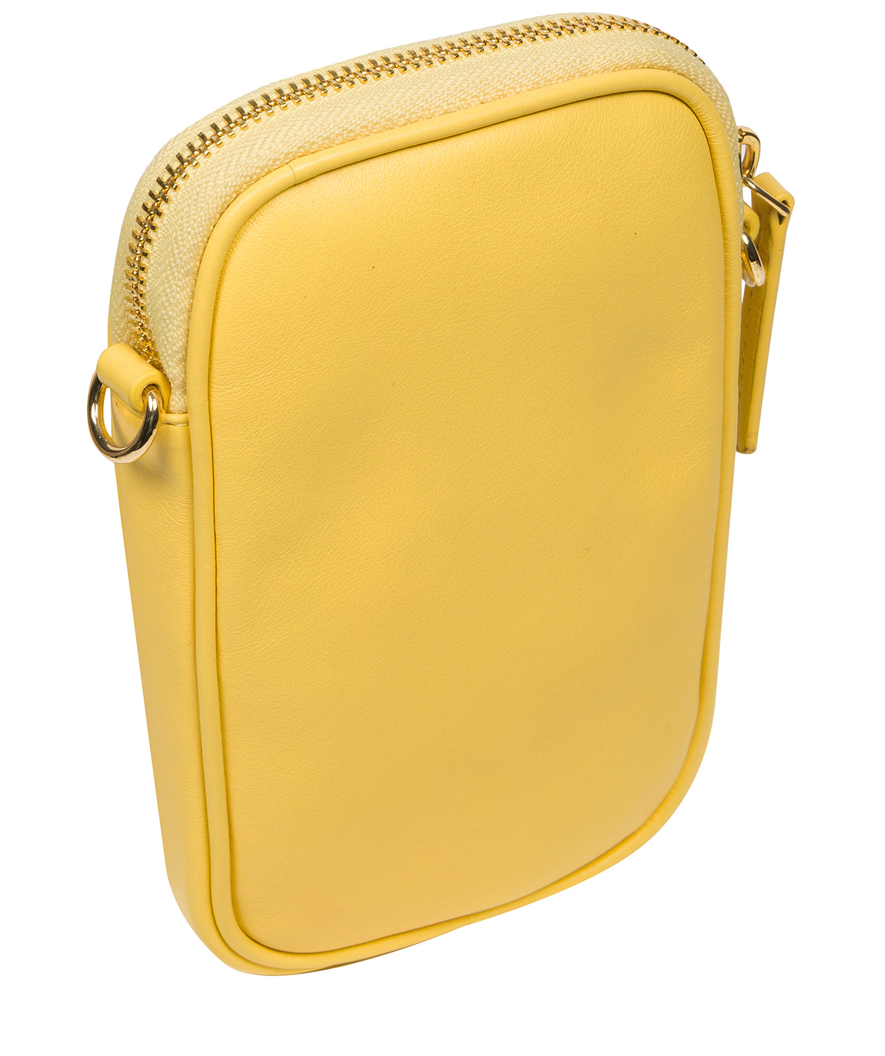 Pure Luxuries Marylebone Collection Bags: 'Alaina' Lemon Drop Nappa Leather Cross Body Phone Bag