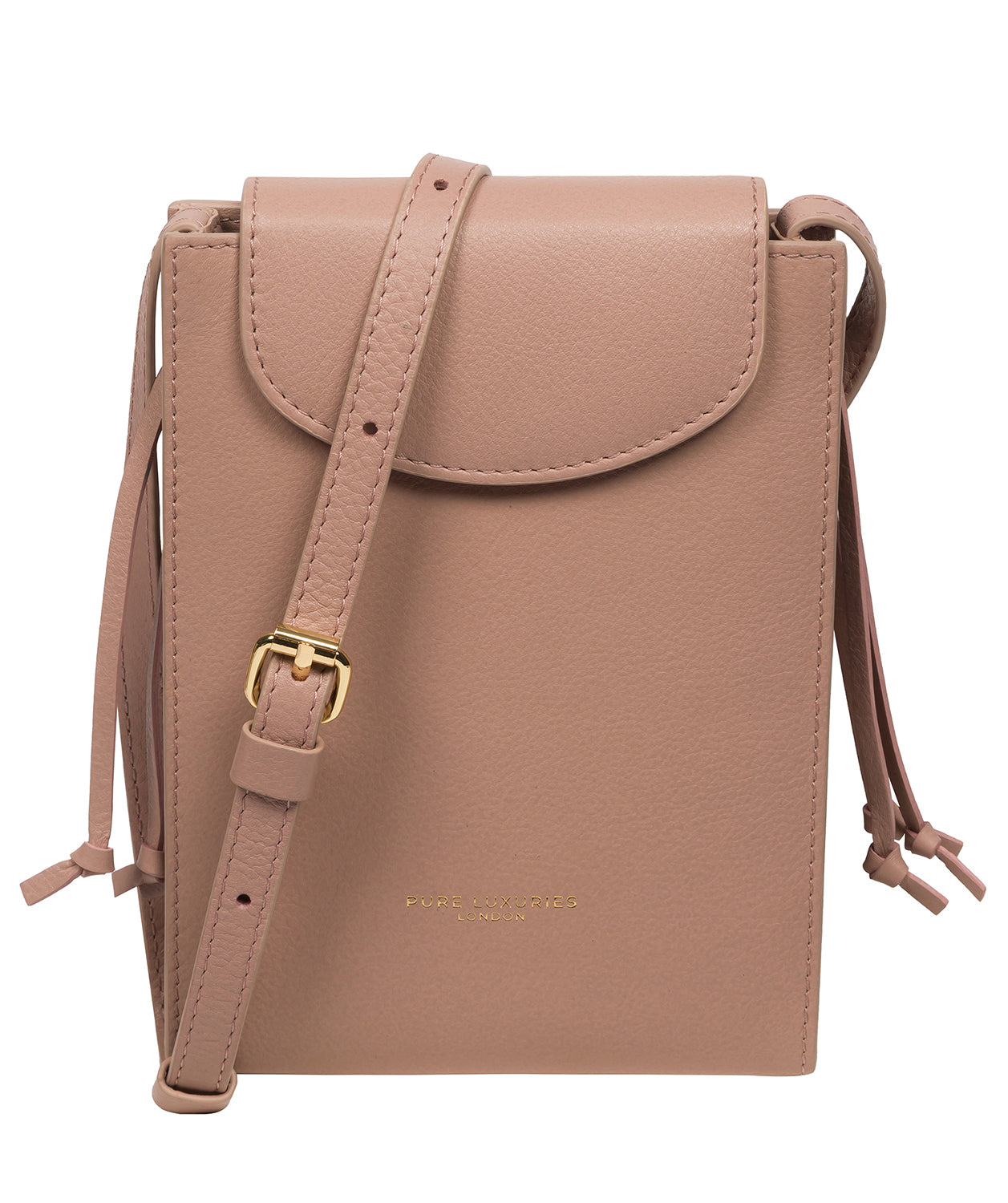 Pure Luxuries Marylebone Collection Bags: 'Kiana' Blush Pink Nappa Leather Cross Body Phone Bag